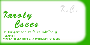karoly csecs business card